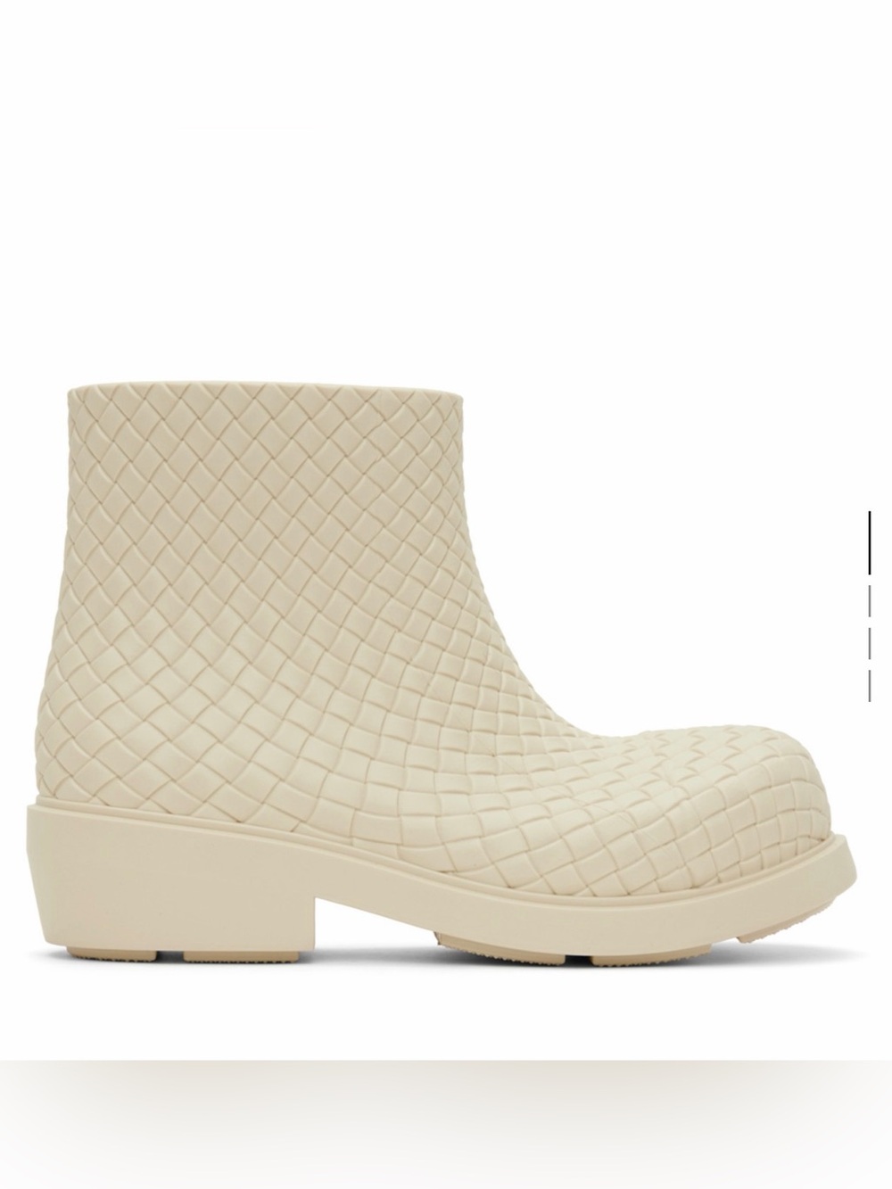 Bottega Veneta off-white fireman ankle rubber boots rain boots